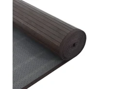 Senad Alfombra rectangular bambú marrón oscuro 70x200 cm
