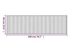 Senad Alfombra rectangular bambú marrón oscuro 60x200 cm