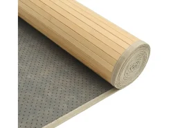 Senad Alfombra rectangular bambú color natural claro 80x200 cm