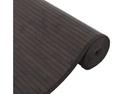 Senad Alfombra rectangular bambú marrón oscuro 80x300 cm