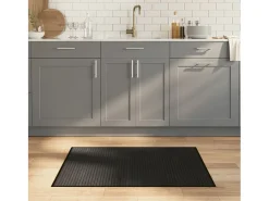 Senad Alfombra rectangular bambú negro 70x100 cm