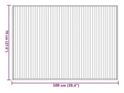 Senad Alfombra rectangular bambú negro 70x100 cm