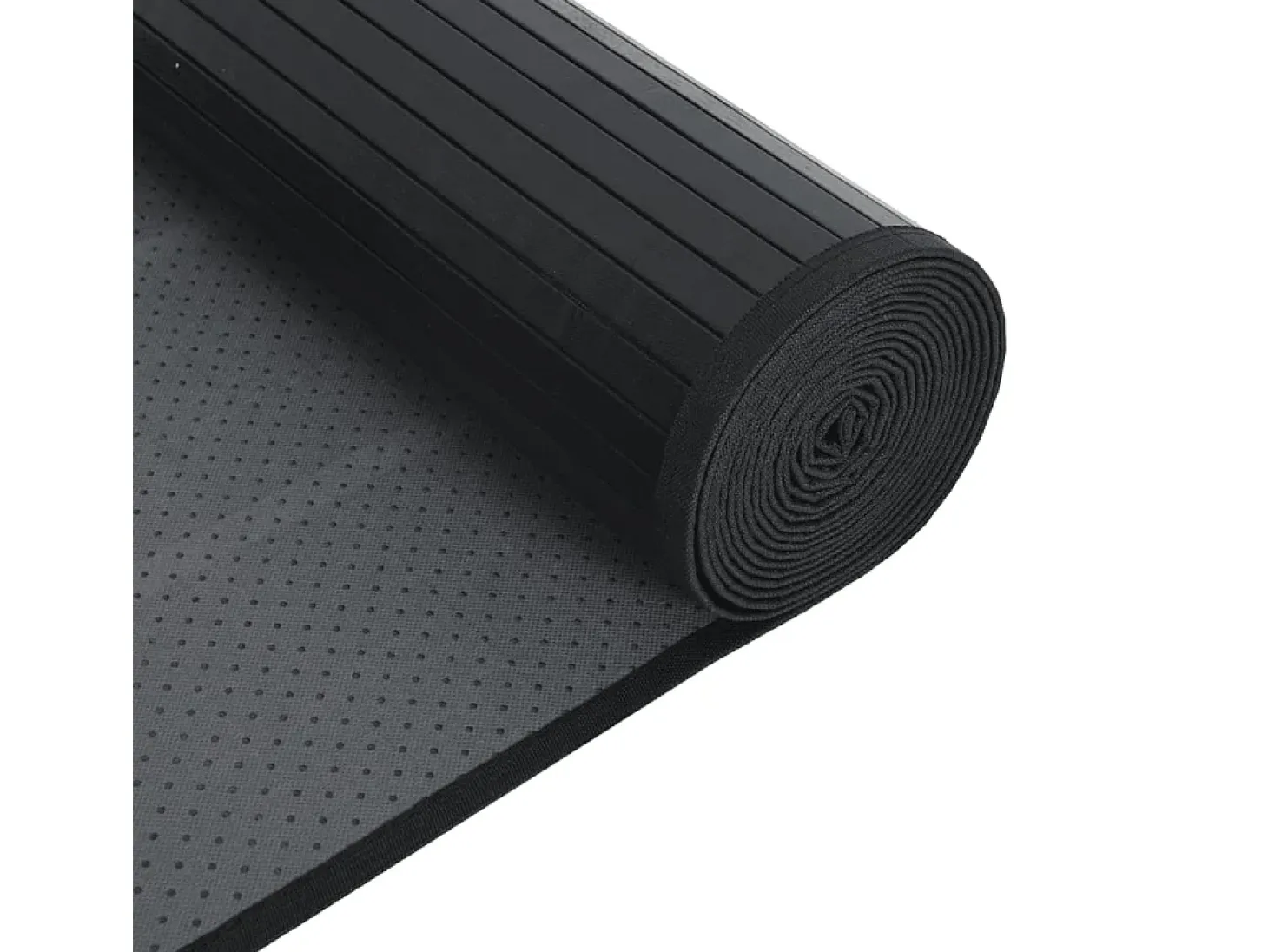 Senad Alfombra rectangular bambú negro 60x300 cm