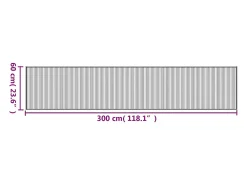 Senad Alfombra rectangular bambú negro 60x300 cm