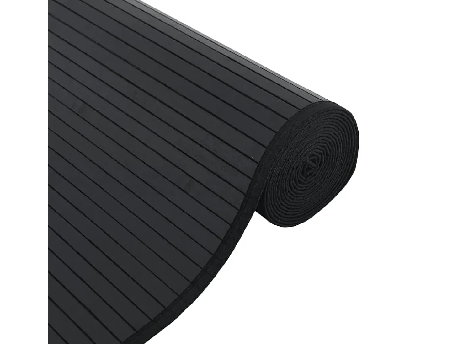 Senad Alfombra rectangular bambú negro 70x300 cm