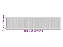 Senad Alfombra rectangular bambú marrón 80x400 cm