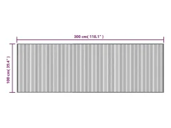Senad Alfombra rectangular bambú gris 100x300 cm