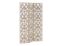 Separador de ambiente 170x120x2.0 cm Natural/Blanco/Marrón Shoji de 3 paneles