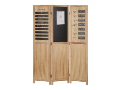 Separador de ambiente 170x120x2 cm biombo de madera natural