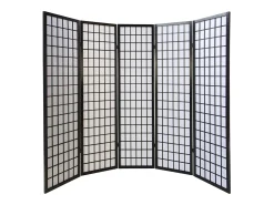 Separador de ambiente 175x220x2.2 cm negro Shoji