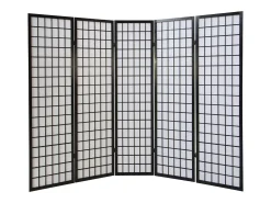 Separador de ambiente 175x220x2.2 cm negro Shoji
