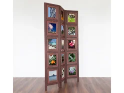 Separador de ambiente 161x93x2 cm paraviento marrón