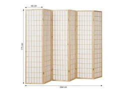 Separador de ambiente 175x264x2.2 cm marrón claro Shoji