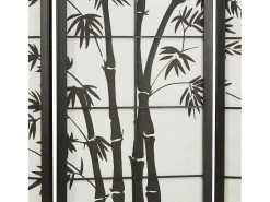 Separador de ambientes 132x2x179 cm negro Shoji