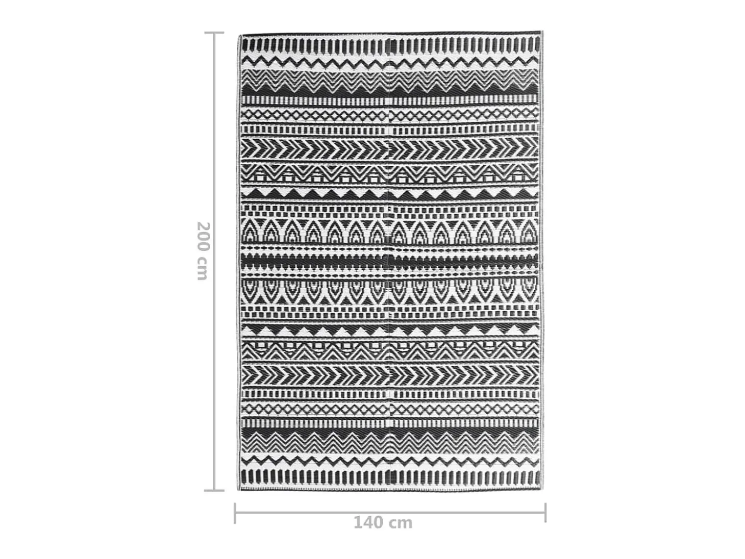 Seran Alfombra de exterior ARAKIL negra 140x200 cm PP
