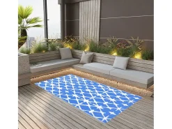 Seran Alfombra exterior ARAKIL azul y blanco 160x230 cm PP