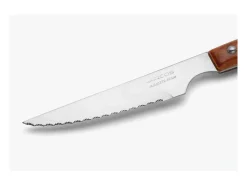 Set 6 Pzas. Cuchillo chuletero madera de haya comprimida filo perlado 110 mm