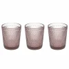 Set 3 Vasos Cyclamen 300 cc Diamante Cyclamen en cristal rosa