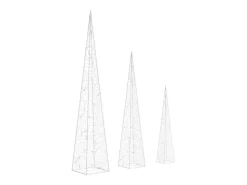 Set cono luz LED decorativo acrílico blanco frío 30/45/60cm