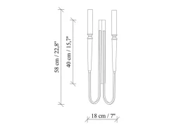 Set de 2 apliques de pared estilo candelabro de metal - Dorado y negro - Alt. 58 cm - OVYLA