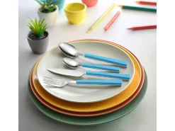 Set de 24 cubiertos Tonic Pradel mango remachado acero inoxidable azul