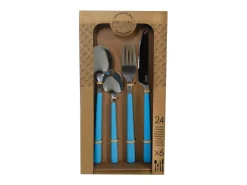 Set de 24 cubiertos Tonic Pradel mango remachado acero inoxidable azul