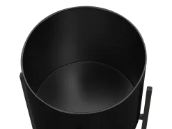 Set de 2 cubremacetas con pie de metal - D. 25 x H. 39 y D. 23 x H. 35.5 - Dorado y negro - EDMEE