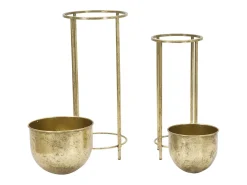Set de 2 maceteros metálicos dorados Lumai para plantas