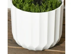 Set de 2 plantas de ciprés artificial, de plástico, color verde, en macetas con musgo decorativo (12x12x90 cm)