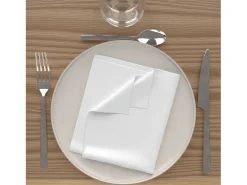 Set de 3 servilletas ALIX 40x40 cm blanco, de Soleil d'Ocre