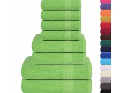 Set de 8 toallas Ariel 360 gramos verde algodón