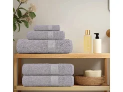 Set de 8 toallas Ariel 360 gramos gris algodón