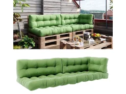 Set de cojines para paletas verde 120x80x15 flocken