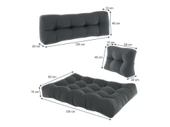 Set de cojines para paletas antracita 120x15x80 flocken