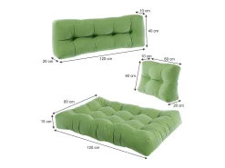 Set de cojines para paletas verde 120x80x15 flocken