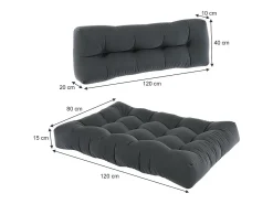 Set de cojines para paletas antracita 120x15x80 flocken