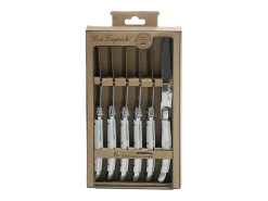 Set de Cuchillos Lou Laguiole Rustic Carnes Blanco Metal 6 Unidades