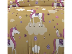 Set de funda nórdica 120x150 cm LISOcornios amarillos, 100% algodón 57 hilos/cm2