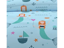 Set de fundas nórdicas 120x150 cm SIRENES azul, 100% algodón 57 hilos/cm2