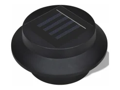 Set de lámparas solares de exterior para valla 6 piezas negro ES237011