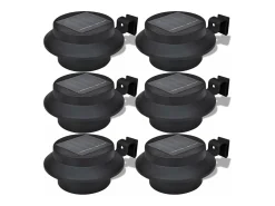 Set de lámparas solares de exterior para valla 6 piezas negro ES237011