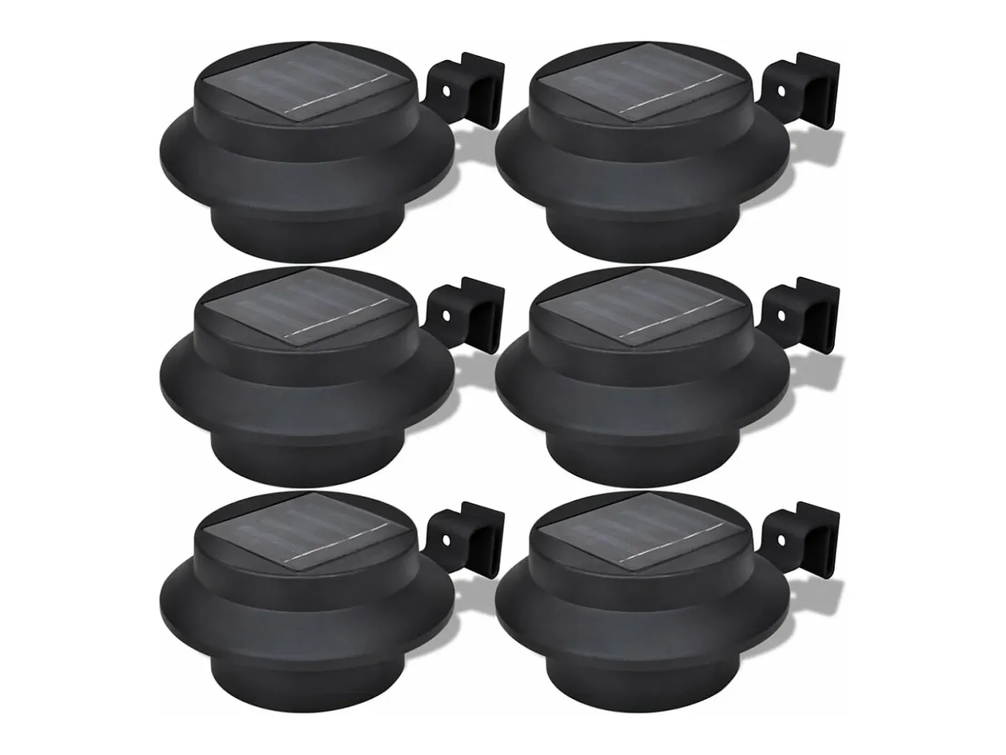 Set de lámparas solares de exterior para valla 6 piezas negro ES237011