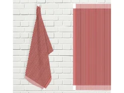 Set de paños de cocina de algodón rojo y blanco KENT, por Soleil d'Ocre