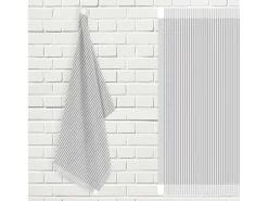 Set de paños de cocina de algodón blanco y gris KENT, por Soleil d'Ocre