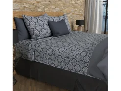 Set de sábanas de algodón 57 hilos 240x290 cm ESMERALDA marine