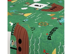 Set de sábanas 180x290 cm Verde piratas, 100% algodón 57 hilos/cm2