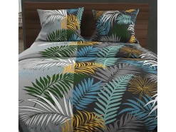 Set funda nórdica de algodón 57 hilos 260x240 cm JUNGLE blue