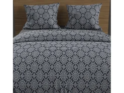 Set funda nórdica de algodón 57 hilos 240x220 cm ESMERALDA marine