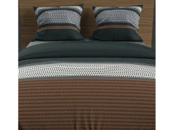 Set funda nórdica de algodón 57 hilos 240x220 cm THALES Ladrillo