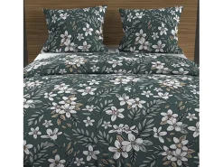 Set funda nórdica de algodón 57 hilos 260x240 cm MANON verde